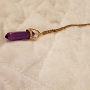 Rue21 | Gold & Purple Crystal Long Necklace